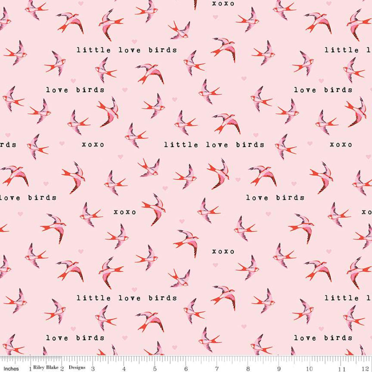 Sending Love Quilt Fabric - Birds in Ballerina Pink - C10083-BALLERINA