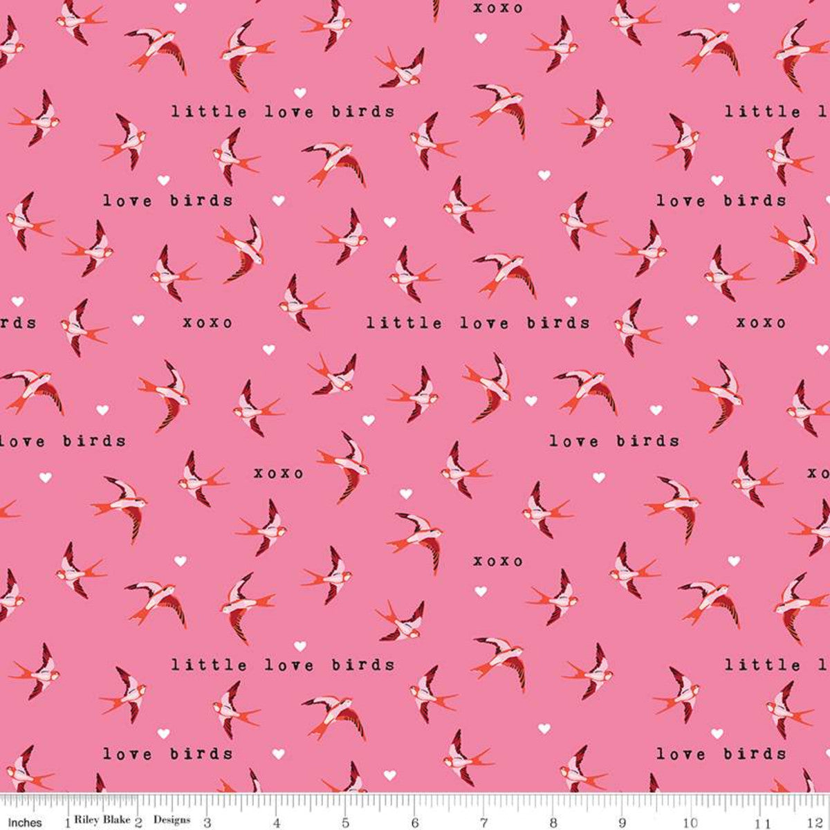 Sending Love Quilt Fabric - Birds in Pink - C10083-PINK