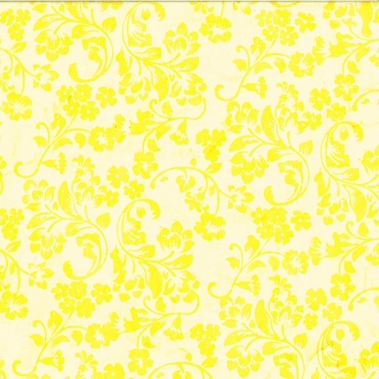 Sew the Rainbow Batik Quilt Fabric - Deco Floral in Summer Yellow - U2467-339