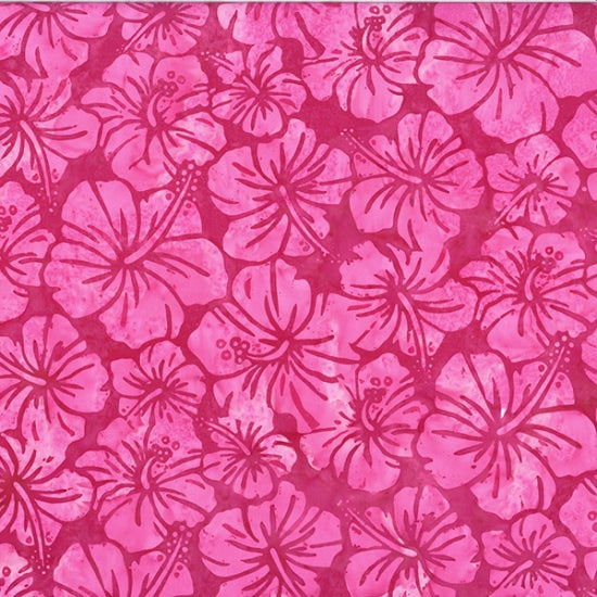 Sew the Rainbow Batik Quilt Fabric - Hibiscus in Flamingo Pink - U2480-264