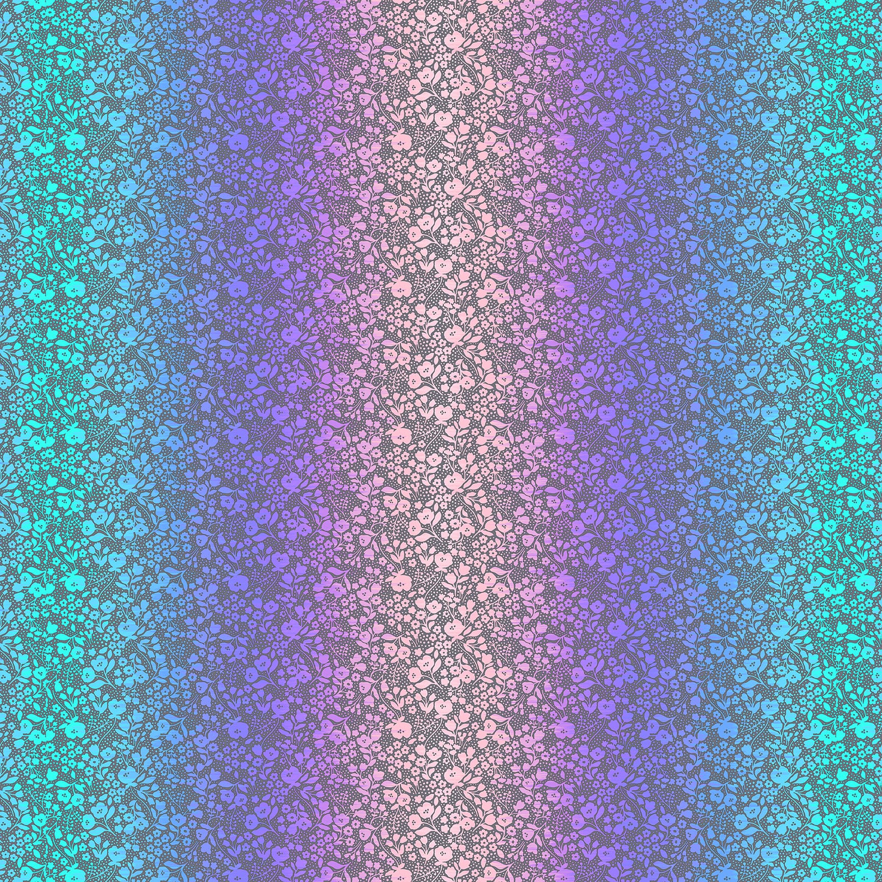 Shade Garden Quilt Fabric - Floral Ombre in Hydrangea Mix (Blue/Purple/Pink) - 6939-92