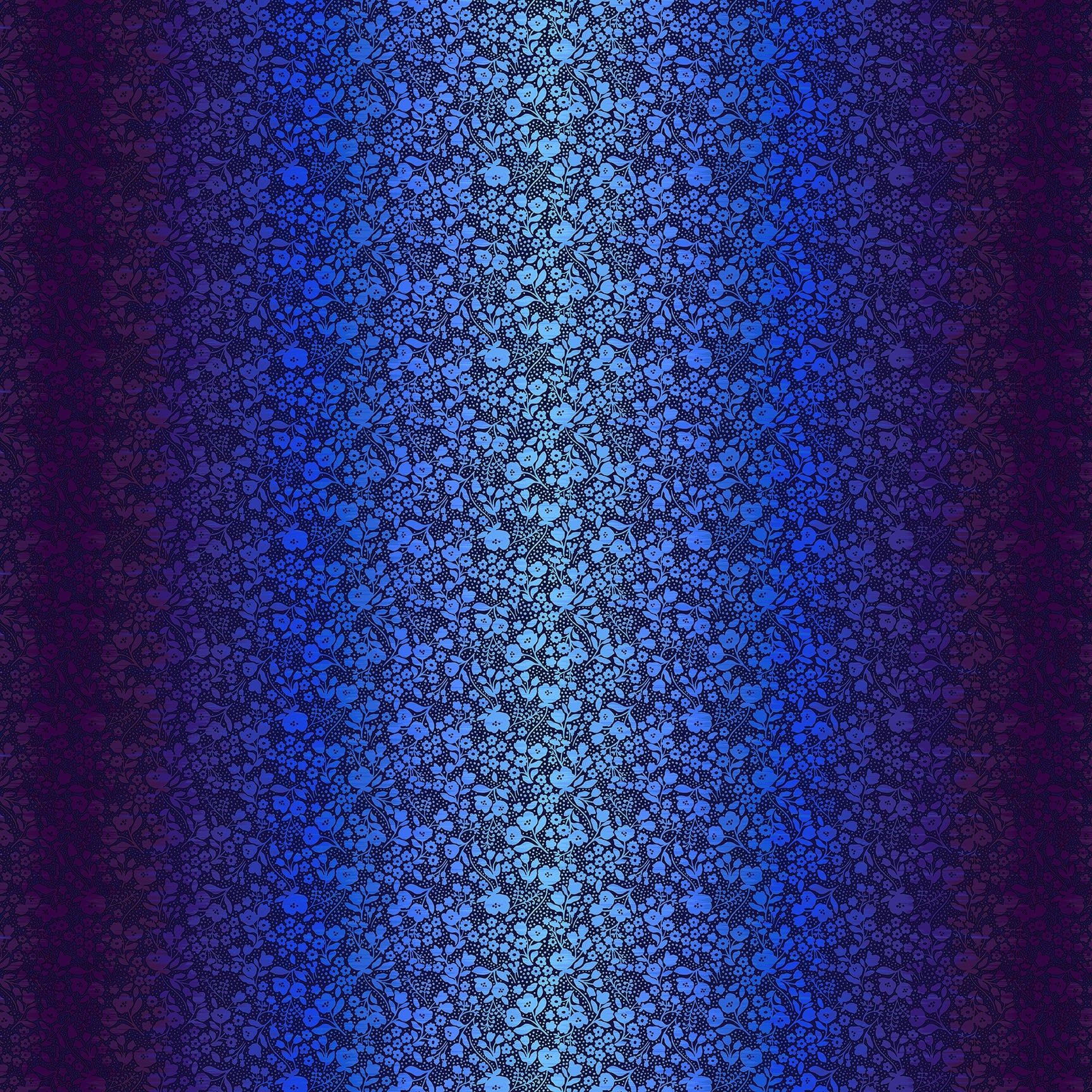 Shade Garden Quilt Fabric - Floral Ombre in Wild Indigo (Purple/Blue) - 6939-71
