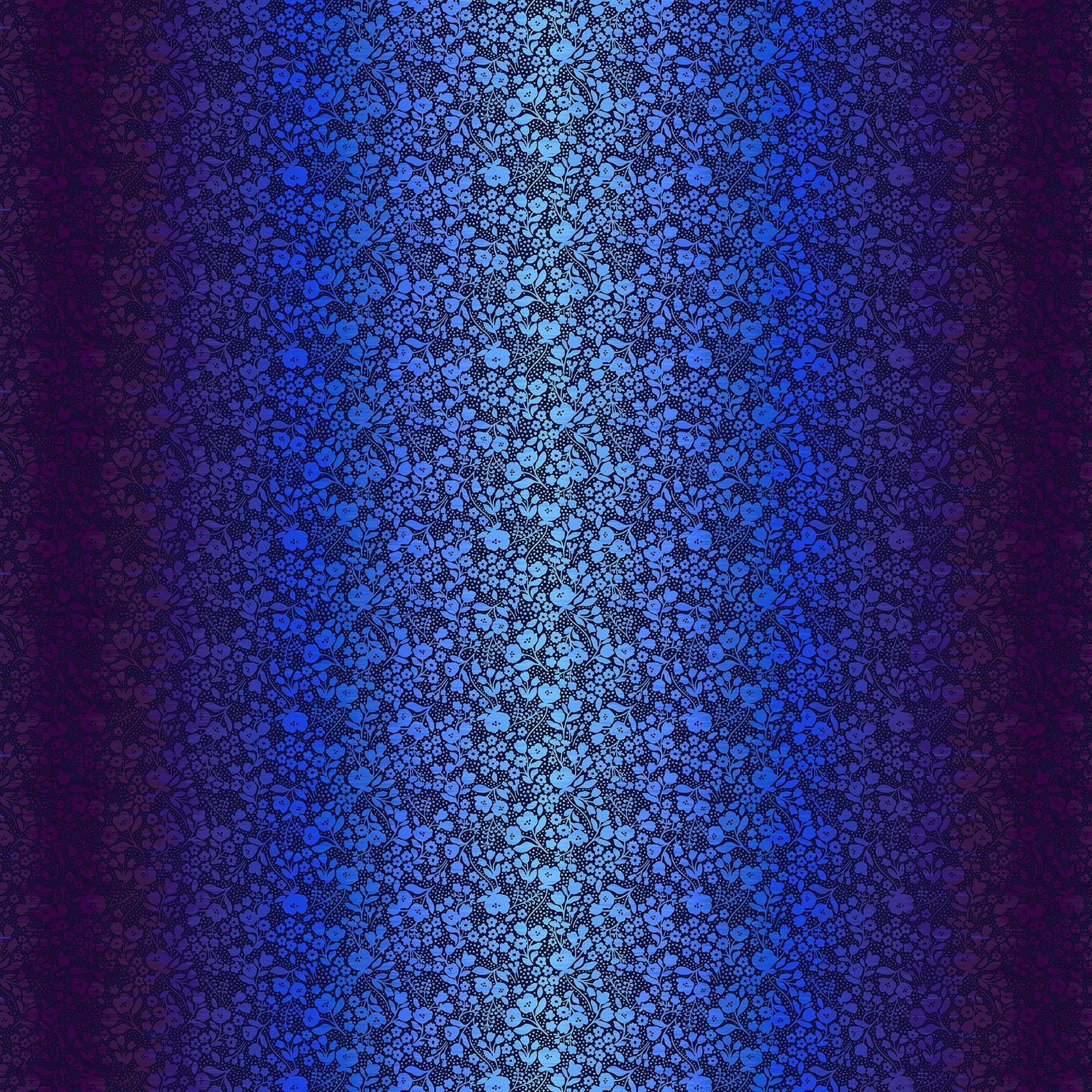Shade Garden Quilt Fabric - Floral Ombre in Wild Indigo (Purple/Blue) - 6939-71