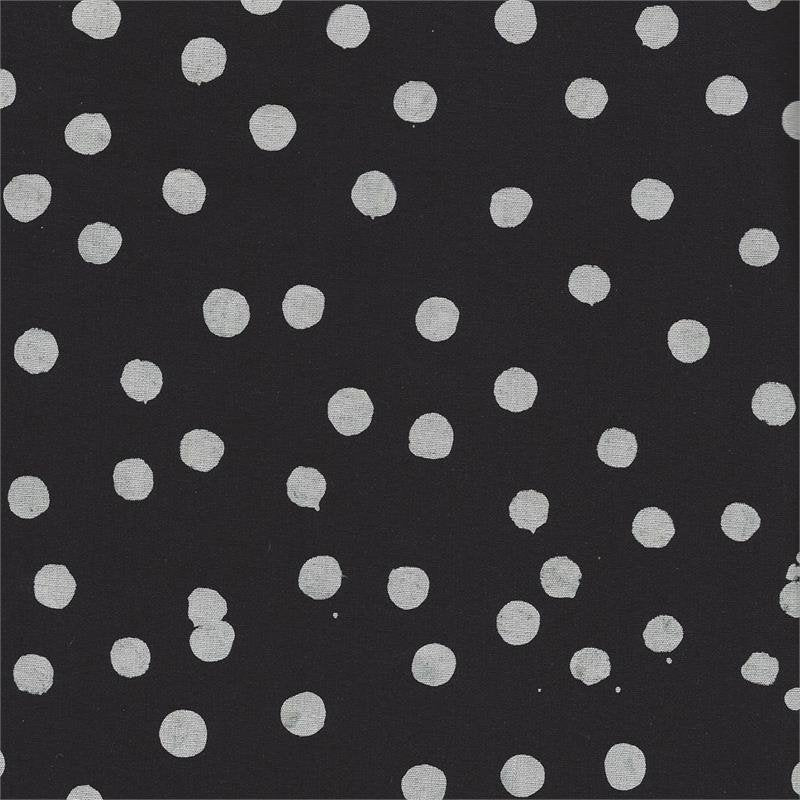 Shades of Grey/ Batik Quilt Fabric - Black with Grey/Gray Dots - 5722