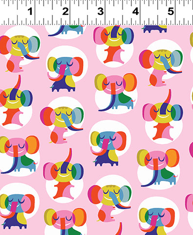 Sleepy Time Quilt Fabric - Elephants in Pink - Y3343-42