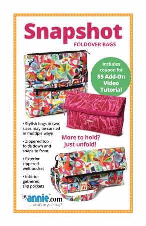 Snapshot Foldover Bags Pattern from  By Annie - PBA299