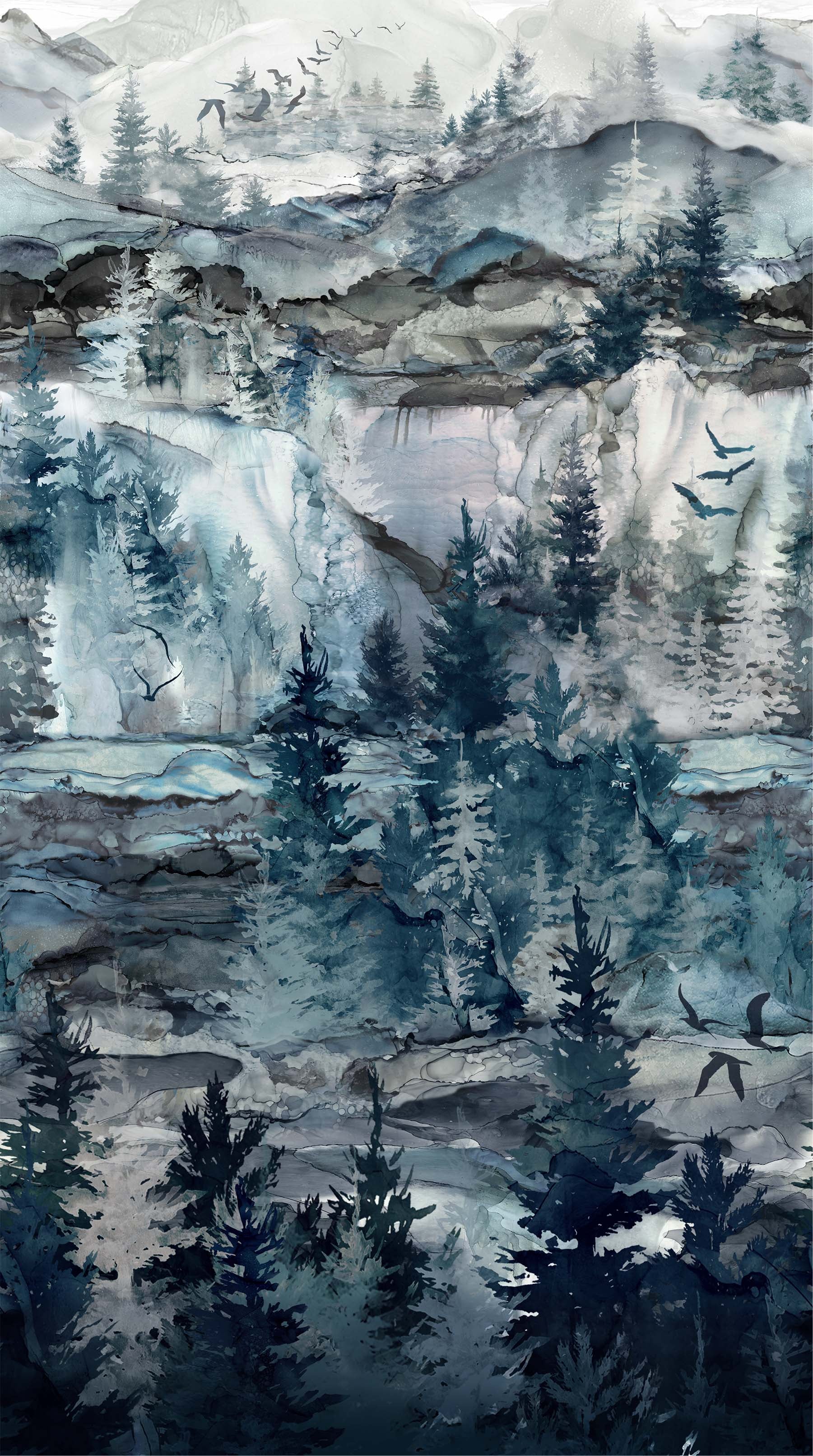 Soar Quilt Fabric - Scenic in Moody Blues - DP24581-44