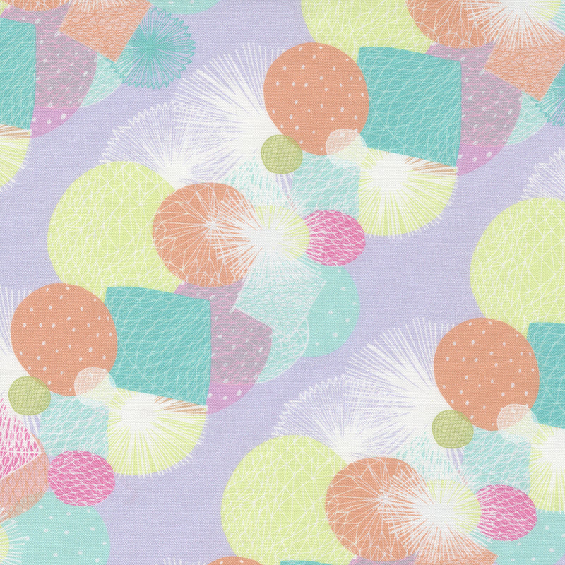 Soiree Quilt Fabric - Fan Frill in Lavender/Multi - 13371 18