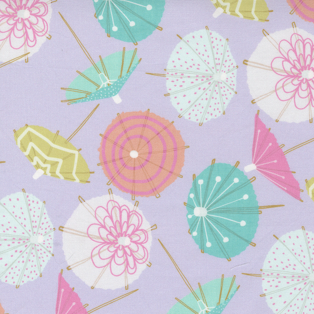 Soiree Quilt Fabric - Frou Frou Umbrellas in Lavender/Multi - 13373 18