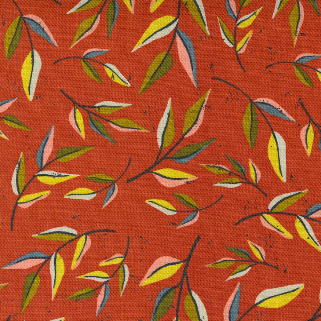 Songbook Quilt Fabric - Leaf Dream in Sweet Marmalade Red/Multi - 45523 21