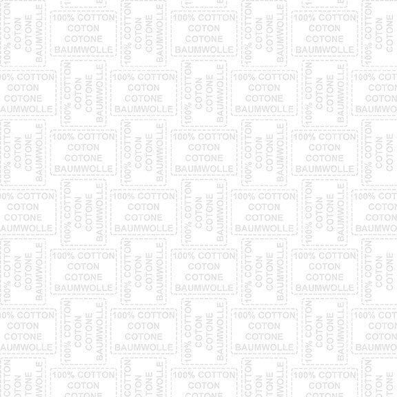 Spaced Out Quilt Fabric - Labels in Light Gray - 6253-09