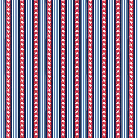 Stars and Stripes Quilt Fabric - Stars and Stripes in Red - A-566-R
