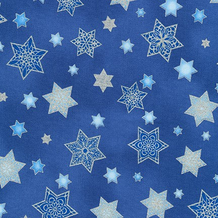 Stars of Light Quilt Fabric - Tossed Stars in Blue - SRKM-19955-4 BLUE