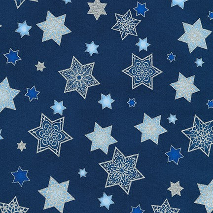 Stars of Light Quilt Fabric - Tossed Stars in Navy Blue - SRKM-19955-9 NAVY