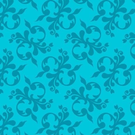 Steampunk Stitchery Quilt Fabric - Scroll in Blue/Aqua - 1649 29398 B