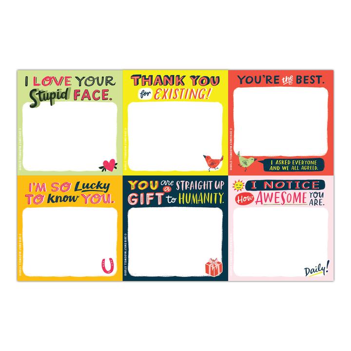 Sticky Note Packets - Thank You - set of six 40 count sticky note pads - 2-02568
