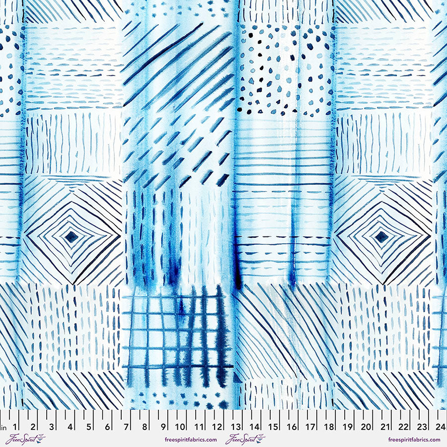 Sublime Summer Quilt Fabric - Beach Blanket in Sky Blue - PWSS006.SKY