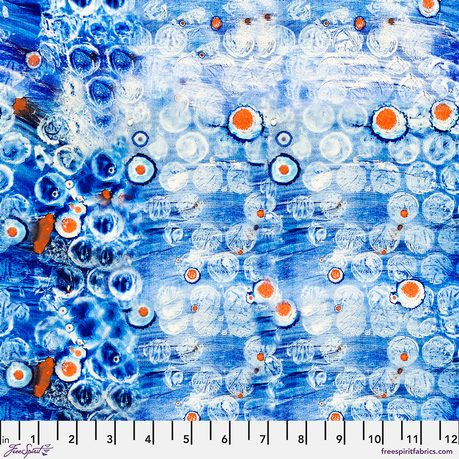 Sublime Summer Quilt Fabric - Sea Foam Bubbles in Azure Blue - PWSS008.AZURE