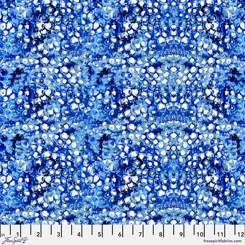 Sublime Summer Quilt Fabric - Sea Mist (Circles) in Blueberry Blue - PWSS012.BLUEBERRY