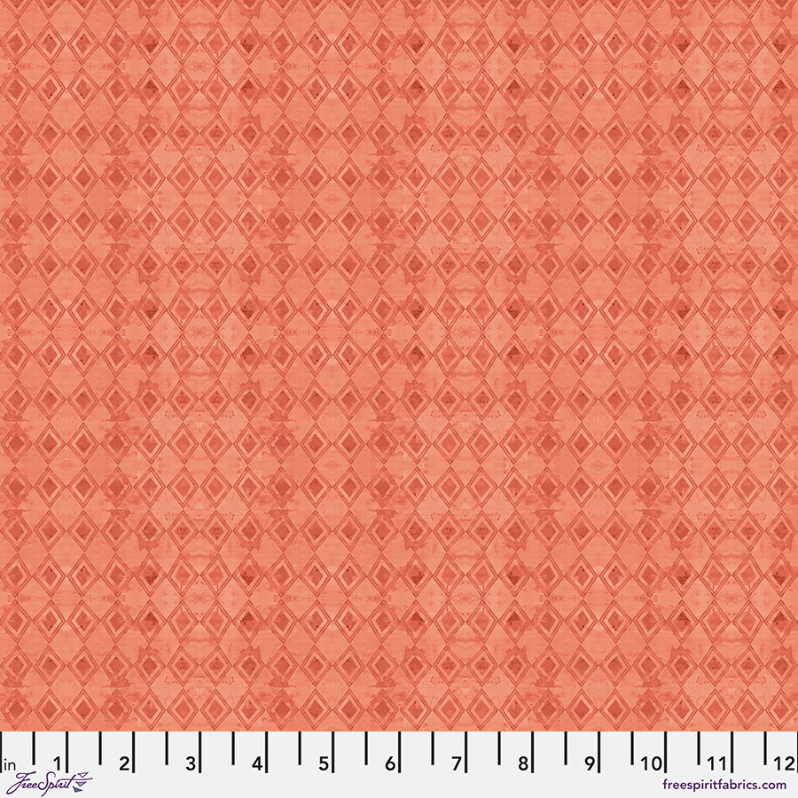 Sublime Summer Quilt Fabric - Set Sail Small Diamonds in Salmon Orange - PWSS014.SALMON