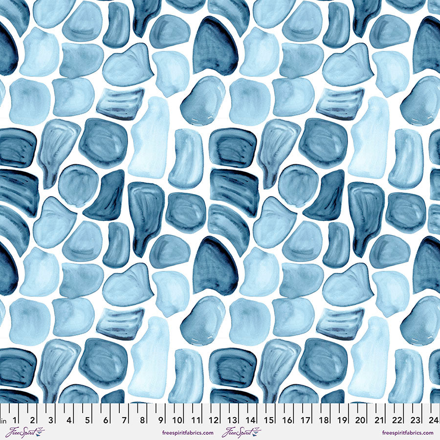 Sublime Summer Quilt Fabric - Skipping Rocks in Aqua - PWSS007.AQUA