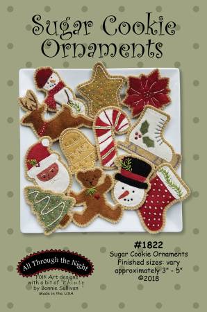 Sugar Cookie Wool Applique Ornament Pattern - ATN1822