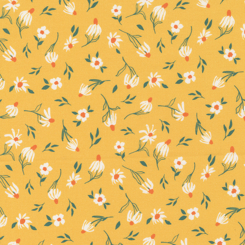 Sundance Quilt Fabric - Little Suzy Small Floral in Sunshine Yellow - 11908 15