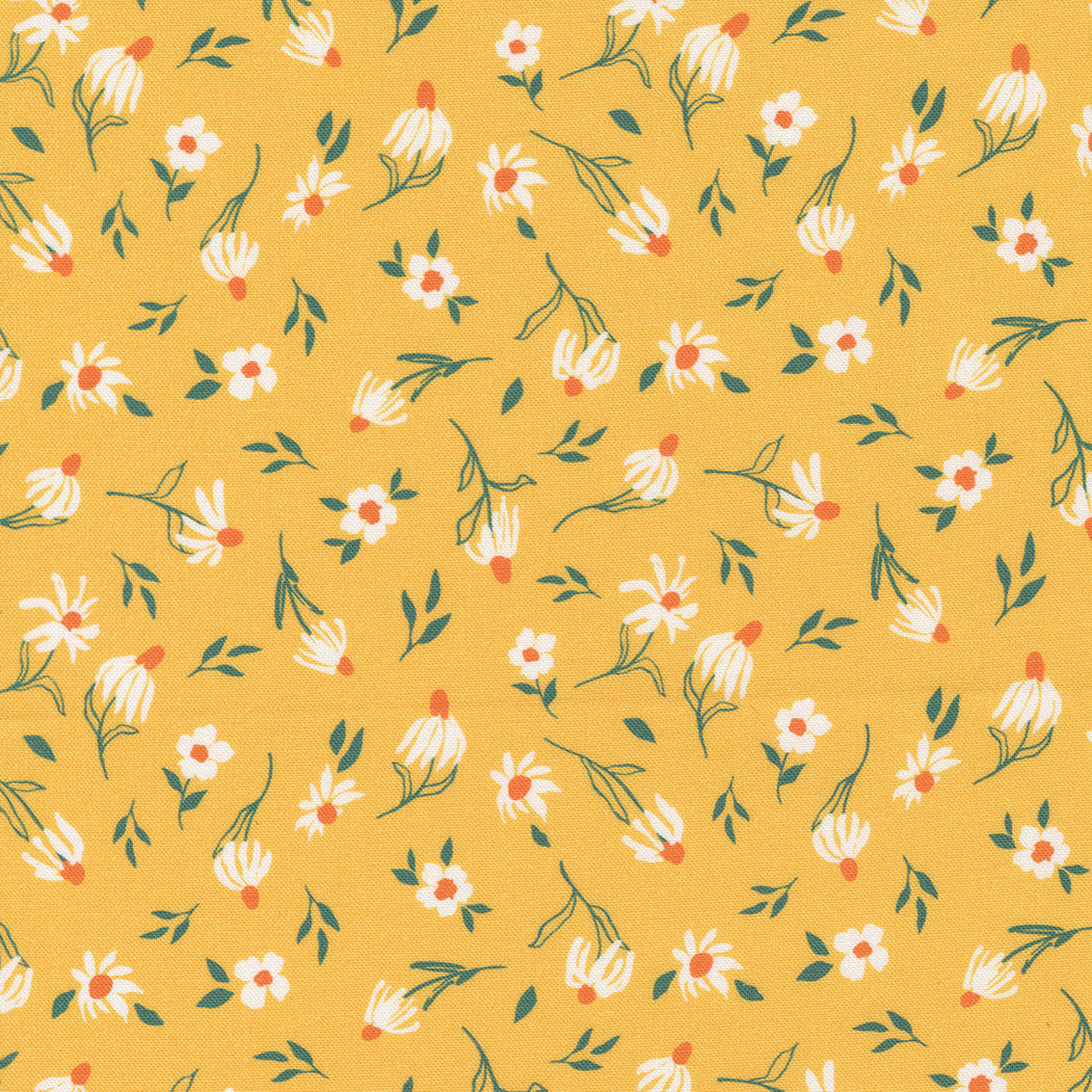 Sundance Quilt Fabric - Little Suzy Small Floral in Sunshine Yellow - 11908 15