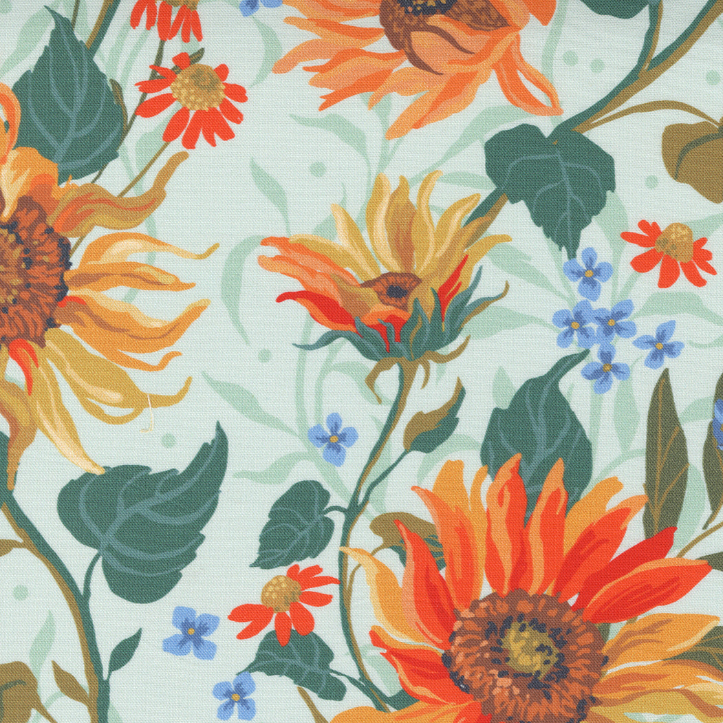 Sundance Quilt Fabric - Sundance Large Floral in Breeze Aqua - 11900 19