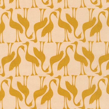 Sunroom Quilt Fabric - Birds in Curry Gold - AZH-20495-291 CURRY