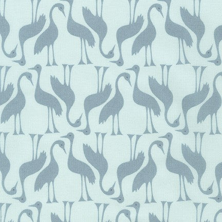 Sunroom Quilt Fabric - Birds in Fog Blue - AZH-20495-336 FOG
