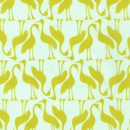 Sunroom Quilt Fabric - Birds in Wasabi Green - AZH-20495-371 WASABI
