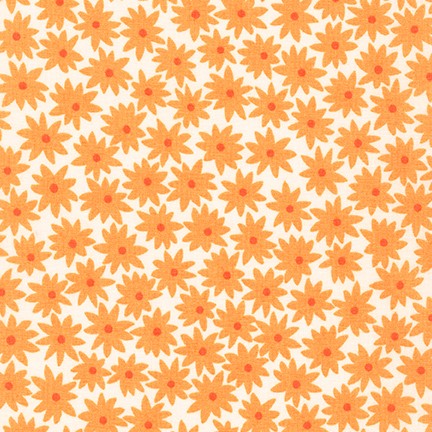 Sunroom Quilt Fabric - Flowers in Gold Fish Orange - AZH-20497-369 GOLD FISH