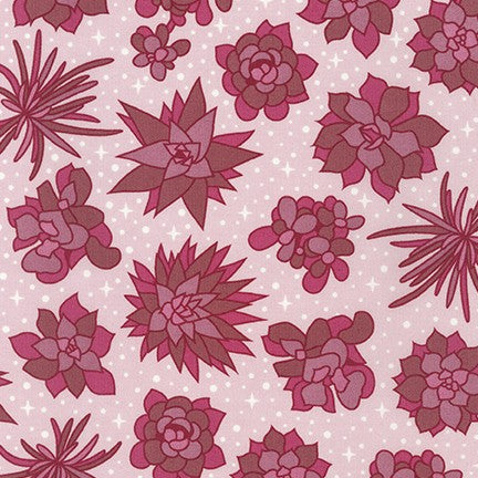 Sunroom Quilt Fabric - Succulents and Dots in Petal Purple - AZH-20499-107  PETAL