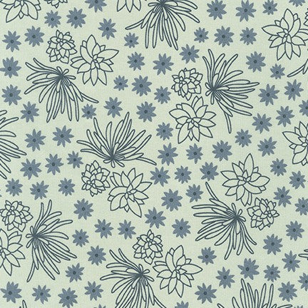 Sunroom Quilt Fabric - Succulents and Flowers in Desert Green - AZH-20501-384  DESERT GREEN