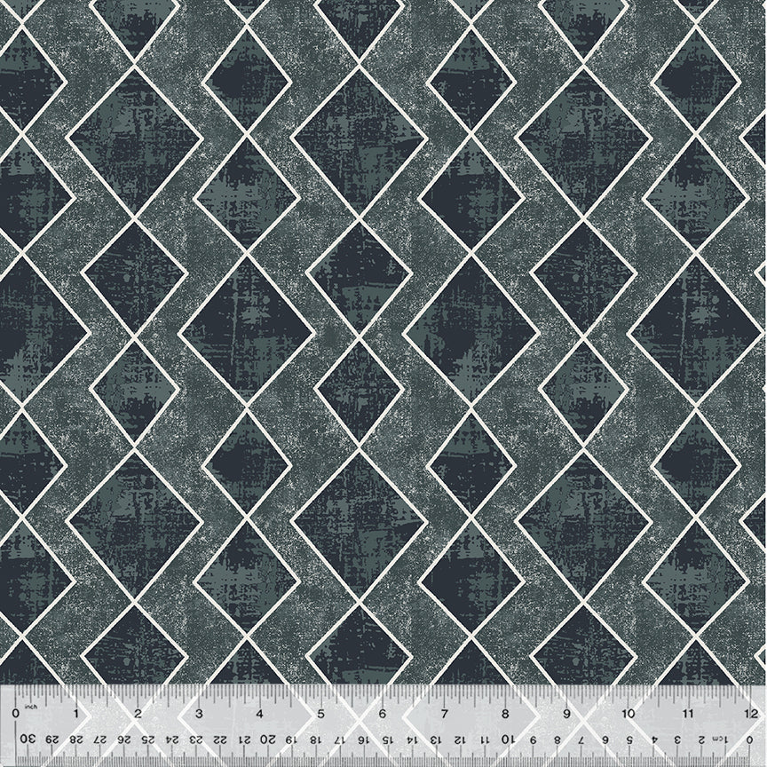 Swatch Quilt Fabric - Argyle in Slate Gray - 53506-3