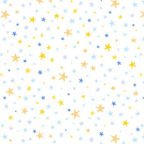Sweet Sheeps Quilt Fabric - Stars in White - 1649 29363 Z
