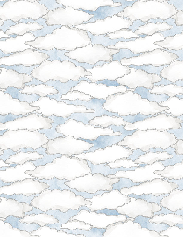 Sweet World Quilt Fabric - Clouds Allover in Blue - 3021 10513 414
