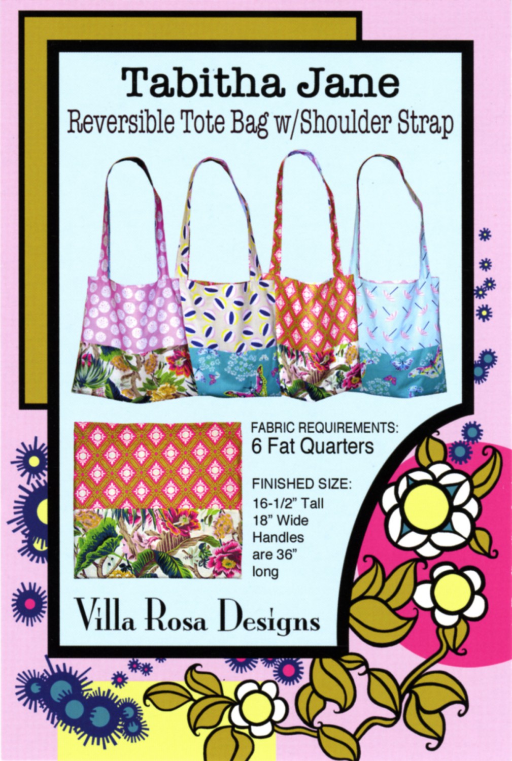 Tabitha Jane Tote Bag Pattern by Villa Rosa Designs - VDR780127