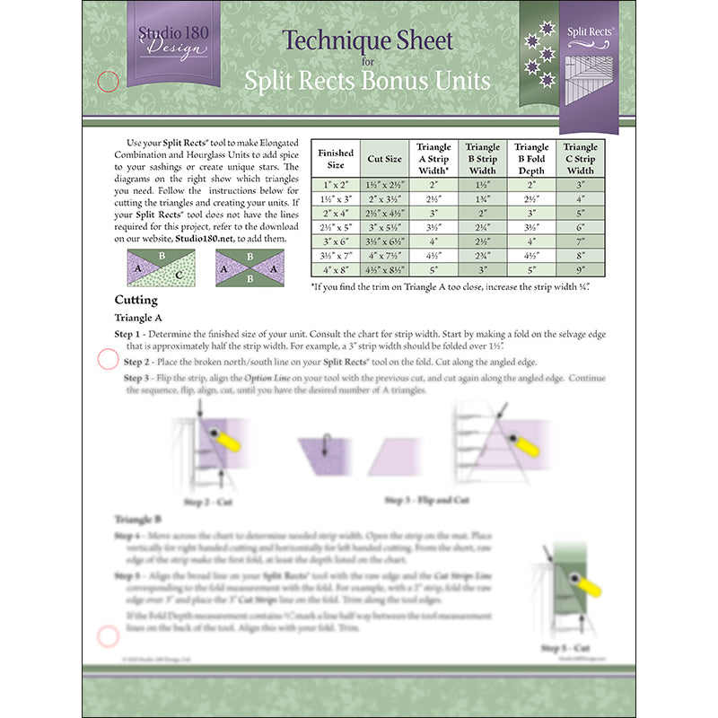 Technique Sheet by Studio 180 - Split Rects Bonus Unit - UDTEC22