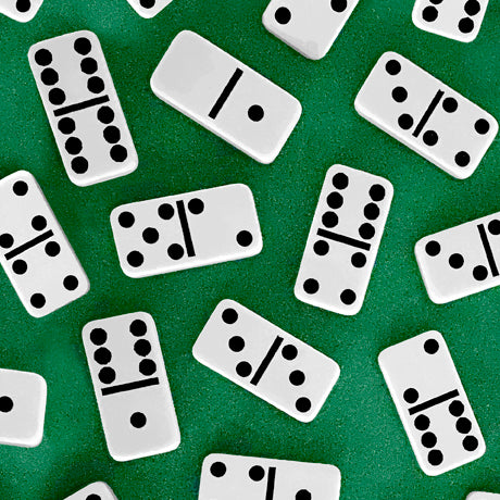 This & That VI Quilt Fabric - Dominoes in Green - 1649-28730-G