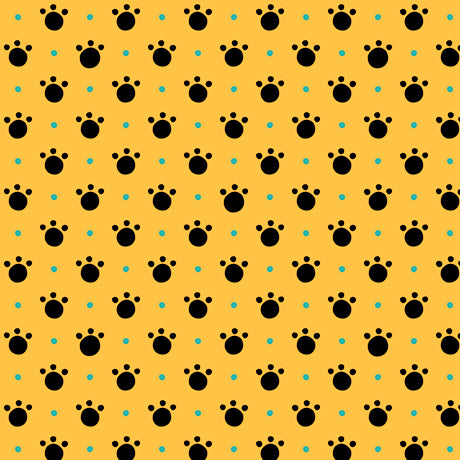 Tiger Tails Quilt Fabric - Paw Prints in Gold - 1649-28234-S