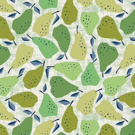 Under the Apple Tree Quilt Fabric - Quince/Pear in Green - LV502-GR4