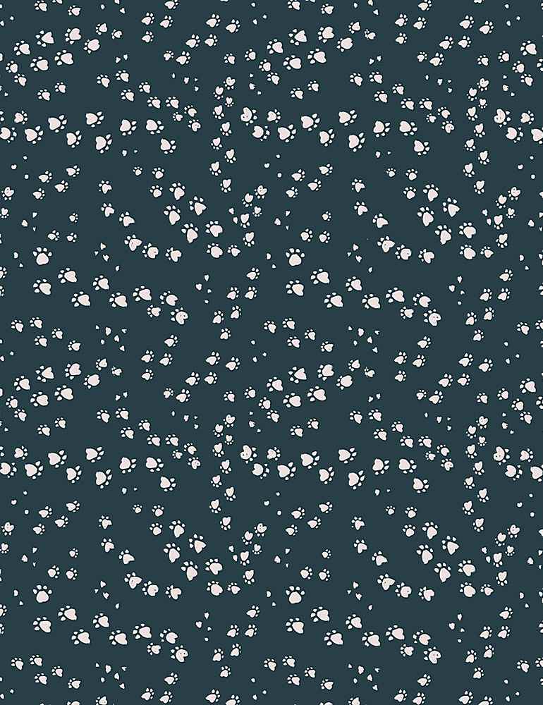 Vanity Fur Quilt Fabric - Paw Prints in Slate Gray - STELLA-DCJ1992