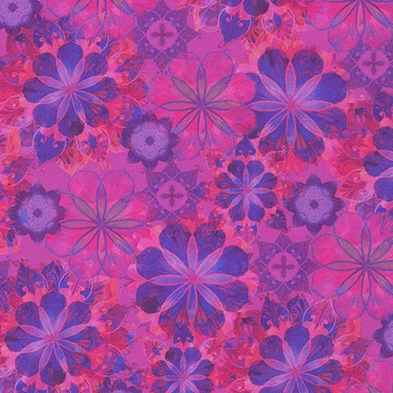 Venice Quilt Fabric - Small Medallion in Amethyst Purple - AQSD-19722-20