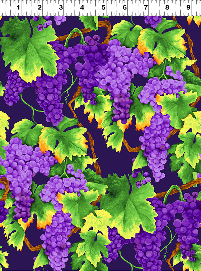 Vineyard Quilt Fabric - Digital Grapevine in Multi - Y3353-55