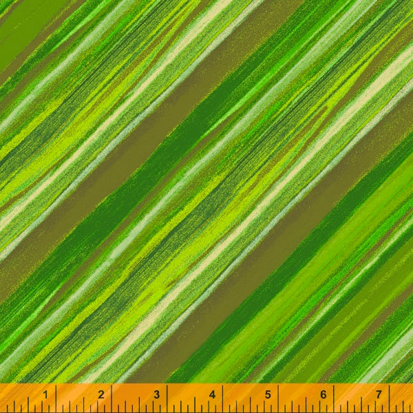 Vista Quilt Fabric - Bias Stripe in Grass Green - 52804D-5