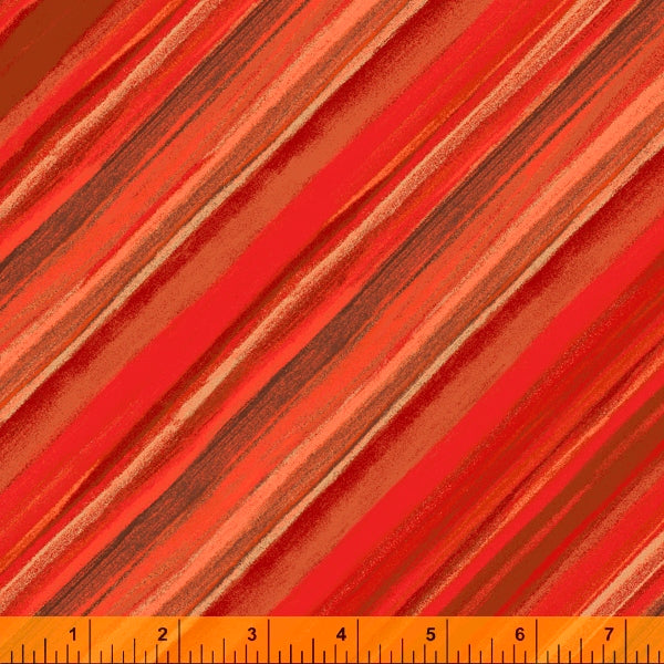 Vista Quilt Fabric - Bias Stripe in Red Sky - 52804D-3