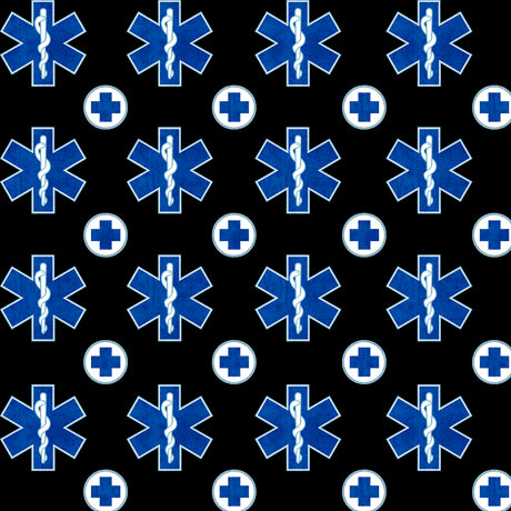 What the DR (Doctor) Ordered Quilt Fabric - EMS Symbol in Black - 1649-24925-J