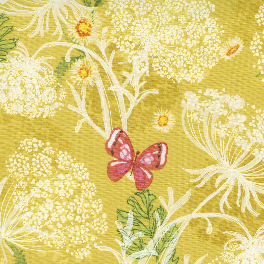 Wild Blossoms Quilt Fabric - Queen Anne's Lace in Maize Yellow - 48733 12